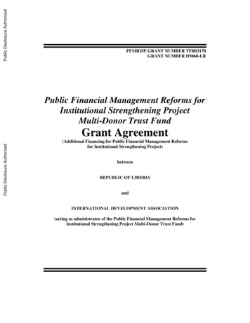 Public Financial Management Reforms For Institutional . - World Bank