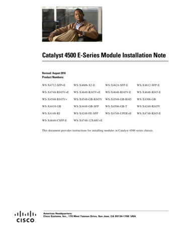 Catalyst 4500 E-Series Module Installation Note