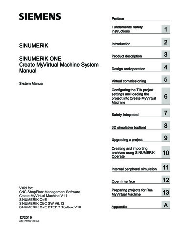 Create MyVirtual Machine System Manual - Siemens
