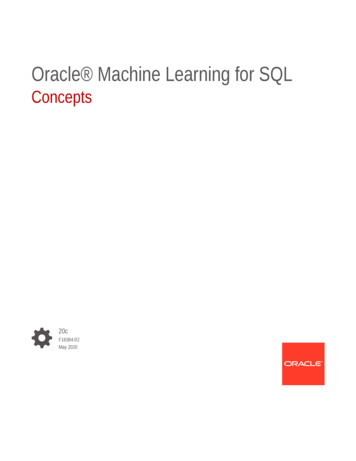 Concepts Oracle Machine Learning For SQL