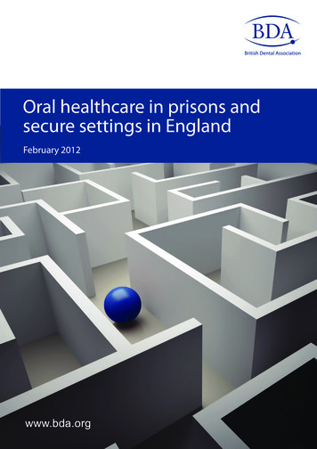 Oral Health In Prisons - British Dental Association