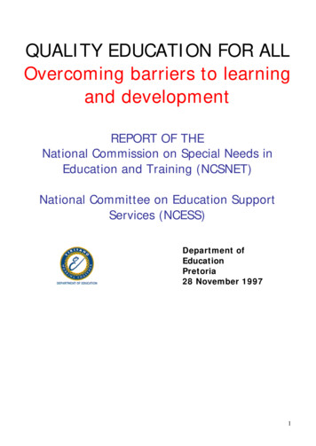 Overcoming Barriers To Learning And Development