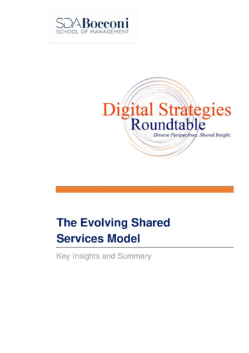 The Evolving Shared Services Model - SDA Bocconi School Of Management