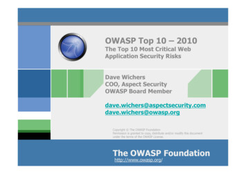 OWASP Top 10 - 2010