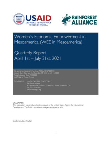 Women S Economic Empowerment In Mesoamerica (WEE In Mesoamerica .