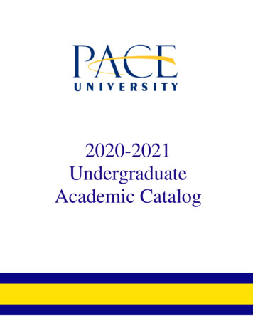 Pace University 2020-2021 Undergraduate Catalog