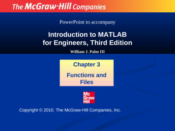 Introduction To MATLAB For Engineers, Third Edition - Cvut.cz