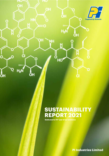 SUSTAINABILITY REPORT 2021 - PI Industries