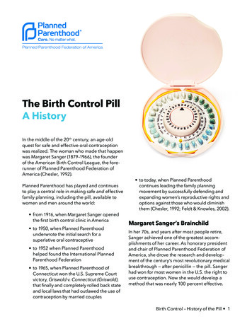 The Birth Control Pill A History - Planned Parenthood