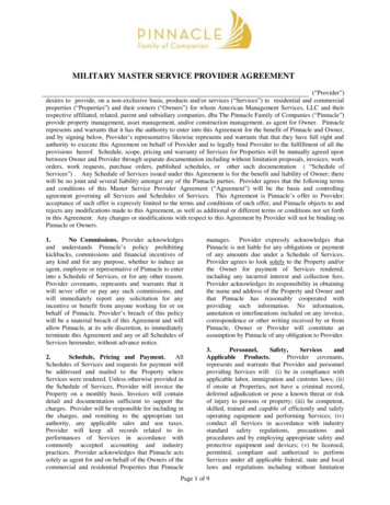 MILITARY MASTER SERVICE PROVIDER AGREEMENT - RealPage