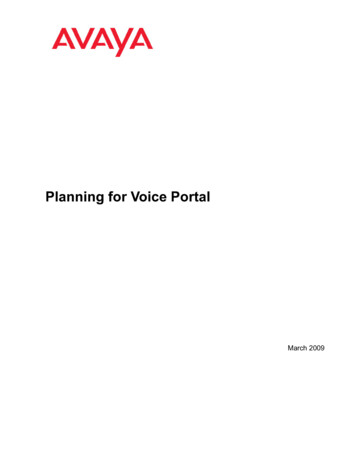 Planning For Voice Portal - Avaya