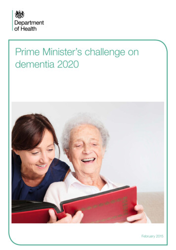 Prime Ministe's Challenge On Dementia 2020 - GOV.UK