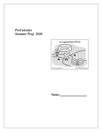 PreCalculus Summer Prep 2020 - Archbishop Curley