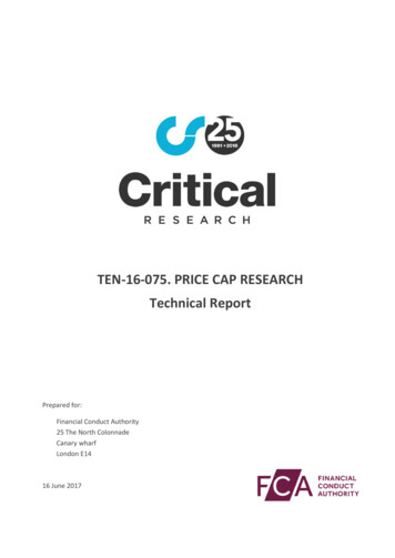 TEN-16-075. PRICE CAP RESEARCH Technical Report