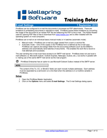 PrintBoss E-Mail Settings - Wellspring Software, Inc.