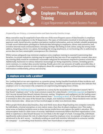 Privacy Training - Workplace Privacy, Data Management, & Security Report