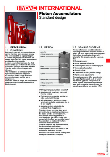 Piston Accumulators Standard Design - HYDAC