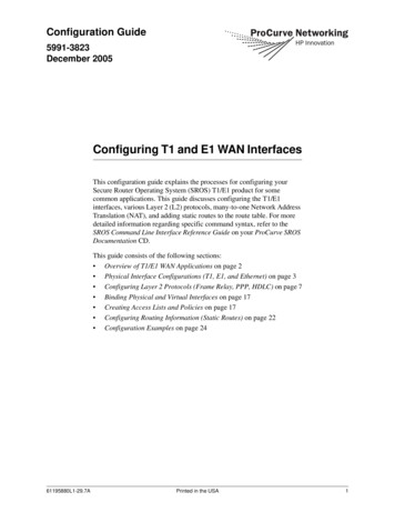 Configuring T1 And E1 WAN Interfaces - HP