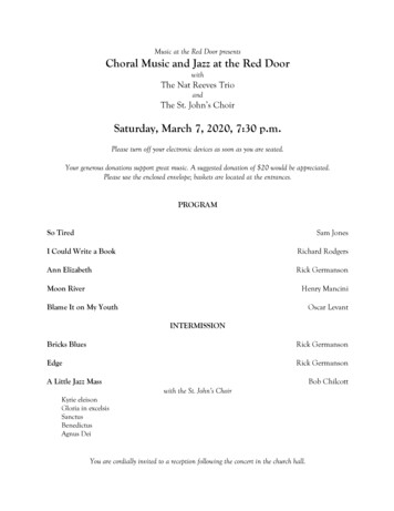 Music At The Red Door Presents Choral Music And Jazz At The Red Door