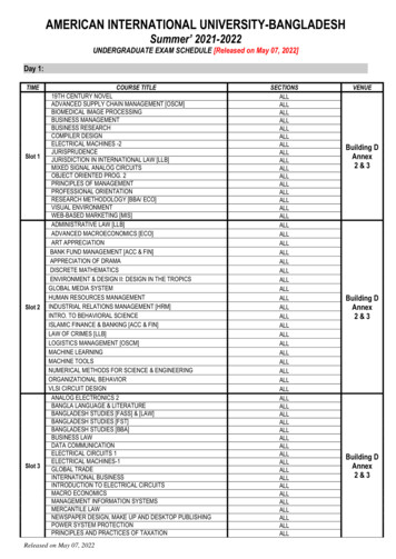 Exam Schedule - American International University-Bangladesh