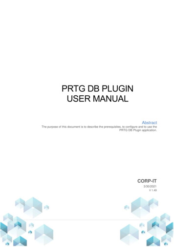 PRTG DB Plugin Manual - Corp-it