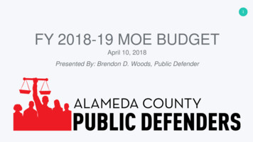 Fy 2018-19 Moe Budget