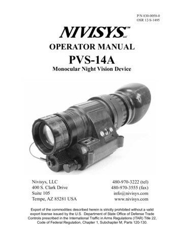 OPERATOR MANUAL PVS-14A - Nivisys 