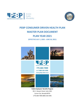 Pebp Consumer Driven Health Plan Master Plan Document Plan Year 2021