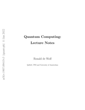Quantum Computing: Lecture Notes - Centrum Wiskunde & Informatica