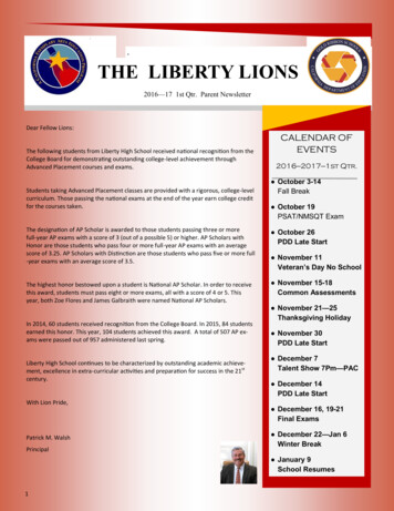 3 THE LIBERTY LIONS - Liberty Union High School District