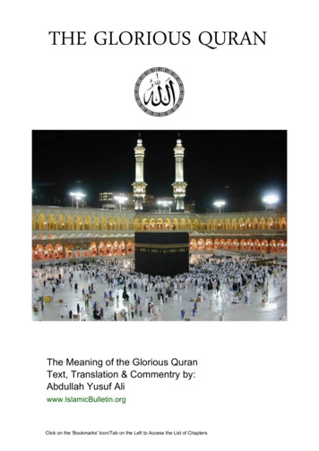 THE GLORIOUS QURAN - Islamic Bulletin
