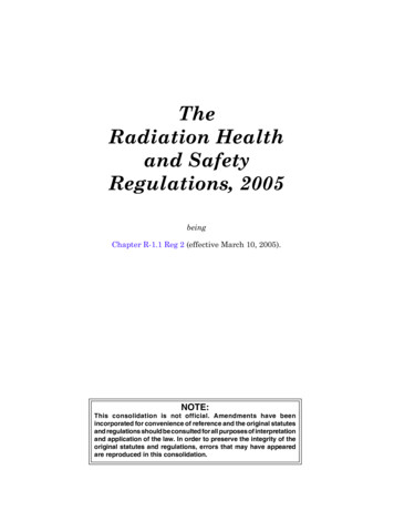 The Radiation Health And Safety Regulations, 2005 - Microsoft
