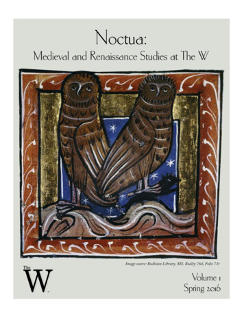 Noctua: Medieval And Renaissance Studies - MUW