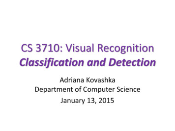 CS 3710: Visual Recognition Recognition Basics