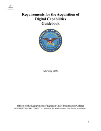 Requirements For The Acquisition Of Digital Capabilities Guidebook