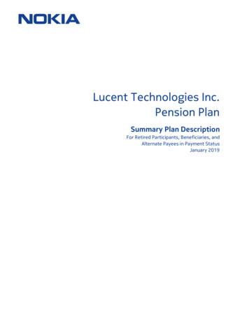 Lucent Technologies Inc. Pension Plan - BenefitAnswers Plus