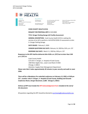 Cook County Health (Cch) Request For Proposal (Rfp) # H20-0008