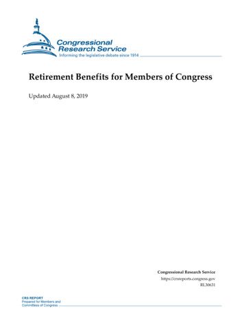 Retirement Benefits For Members Of Congress