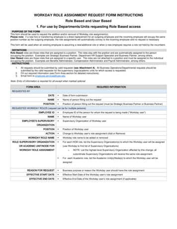 Workday Role Assignment Request Form Instructions