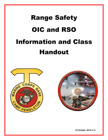 Range Safety OIC And RSO Information And Class Handout