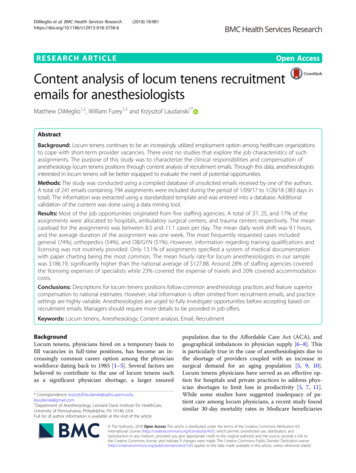 Content Analysis Of Locum Tenens Recruitment Emails For Anesthesiologists