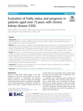 Evaluation Of Frailty Status And Prognosis In Patients Aged Over 75 .