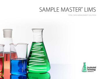 SAMPLE MASTER LIMS - Accelerated Technology Laboratories