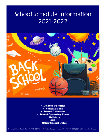 School Schedule Information - Newport News Public Schools, Newport News .