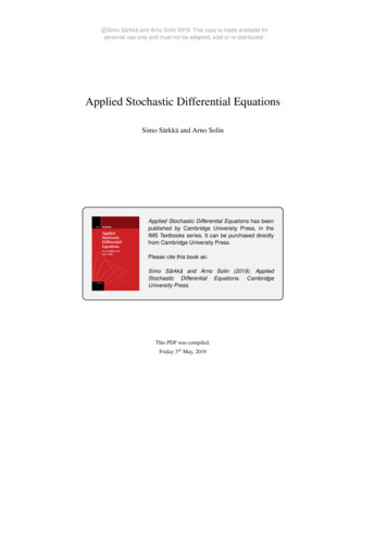 Applied Stochastic Differential Equations - Aalto