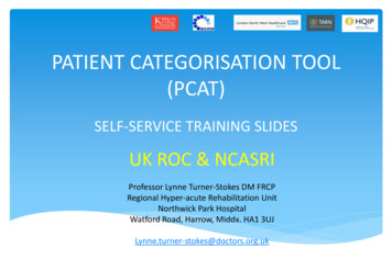 Patient Categorisation Tool (Pcat)