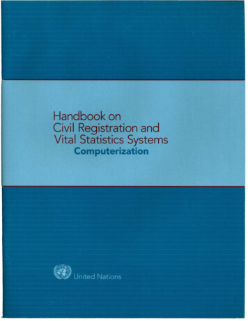 Handbook On Civil Registration And Vital Statistics Systems
