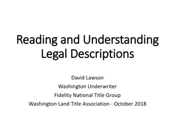 Reading And Understanding Legal Descriptions - Washington Land Title