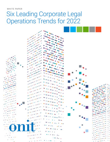 Six Leading Corporate Legal Operations Trends For 2022