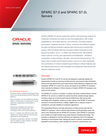 SPARC S7-2 And SPARC S7-2L Data Sheet - Oracle